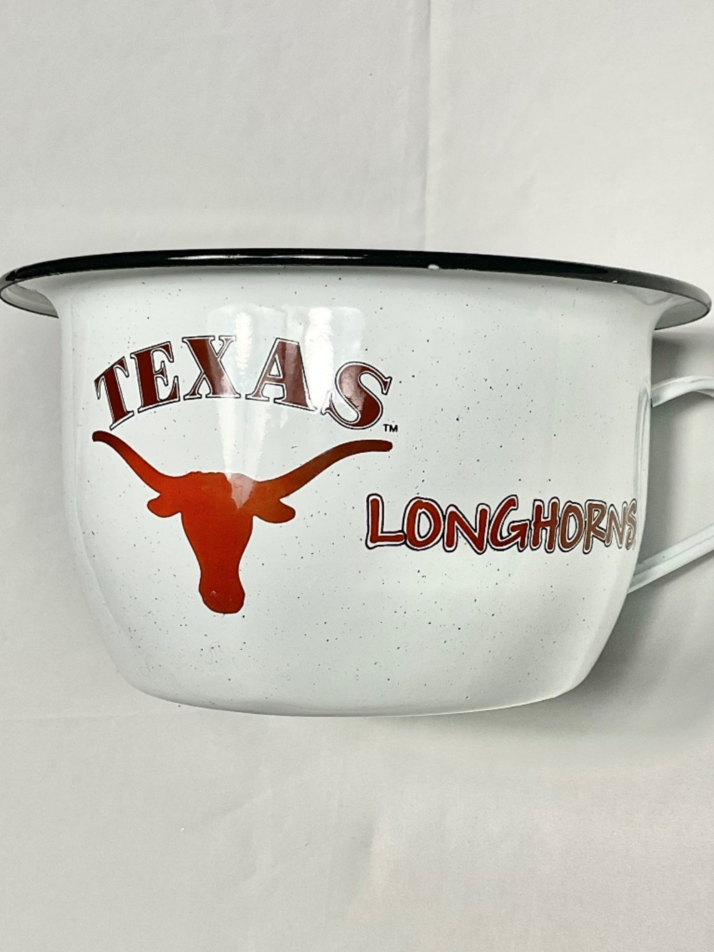 Vintage Texas Longhorns Enamelware Oversized Mug/Chamberpot Decor